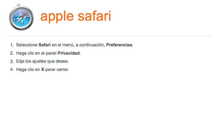 Activar-desactivar cookies en navegador Safari
